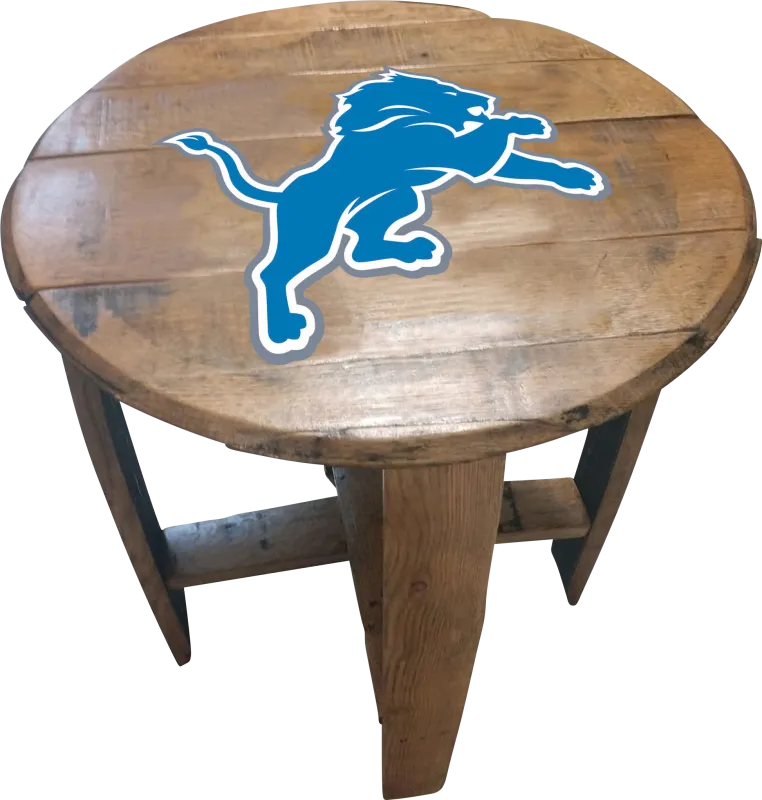 Big Team NFL Detroit Lions Brown End Table