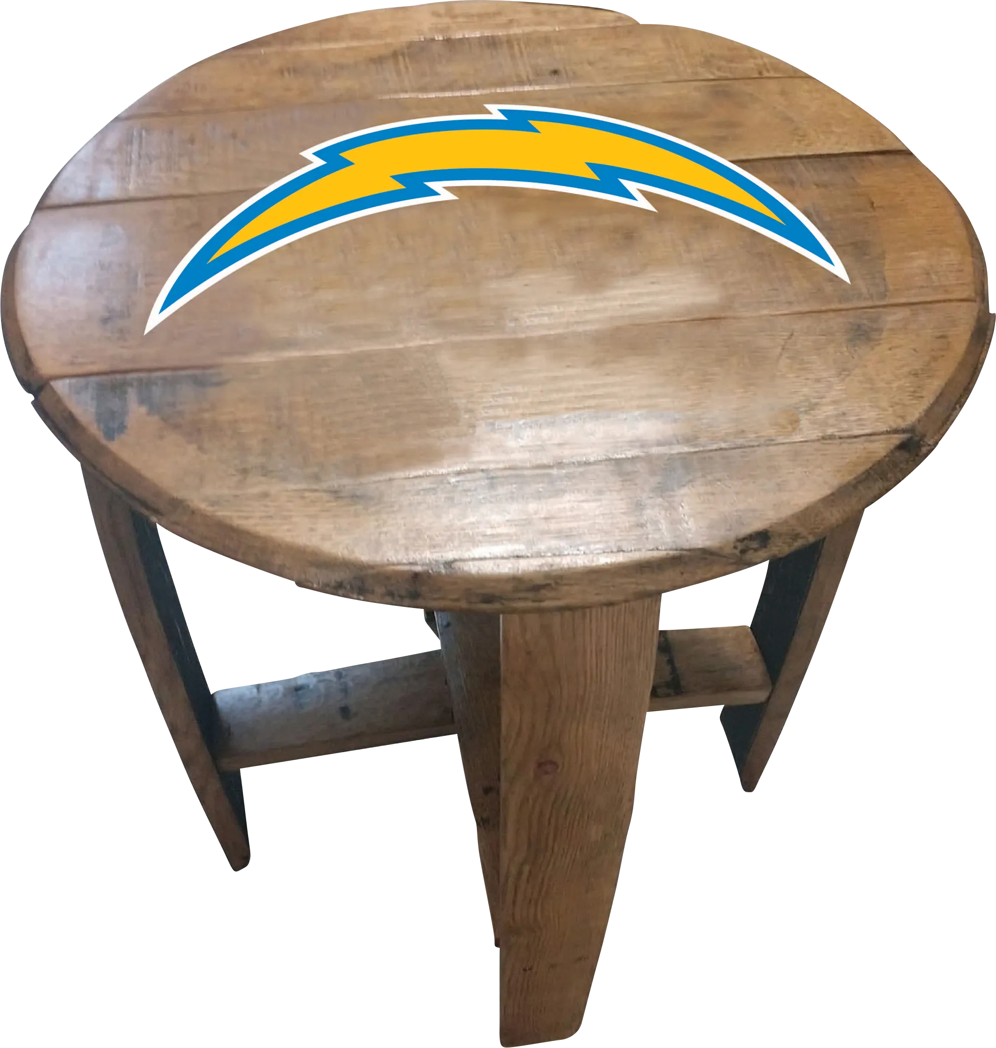 Big Team NFL Los Angeles Chargers Brown End Table - Thumbnail - Image 1