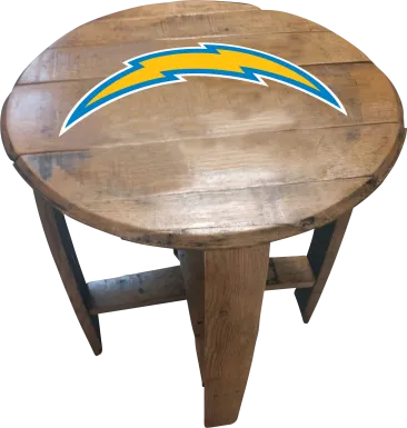 Big Team NFL Los Angeles Chargers Brown End Table