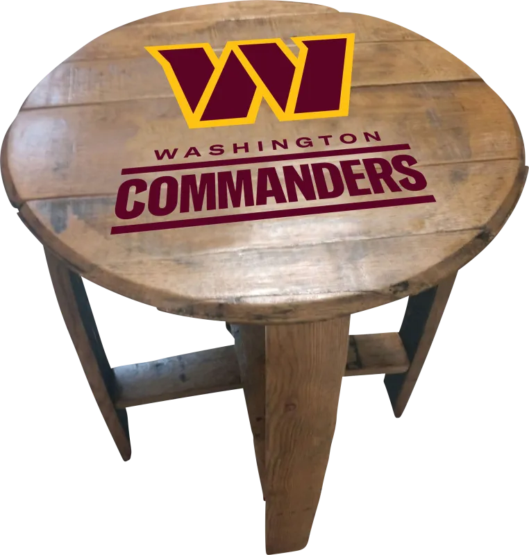 Big Team NFL Washington Commanders Brown End Table