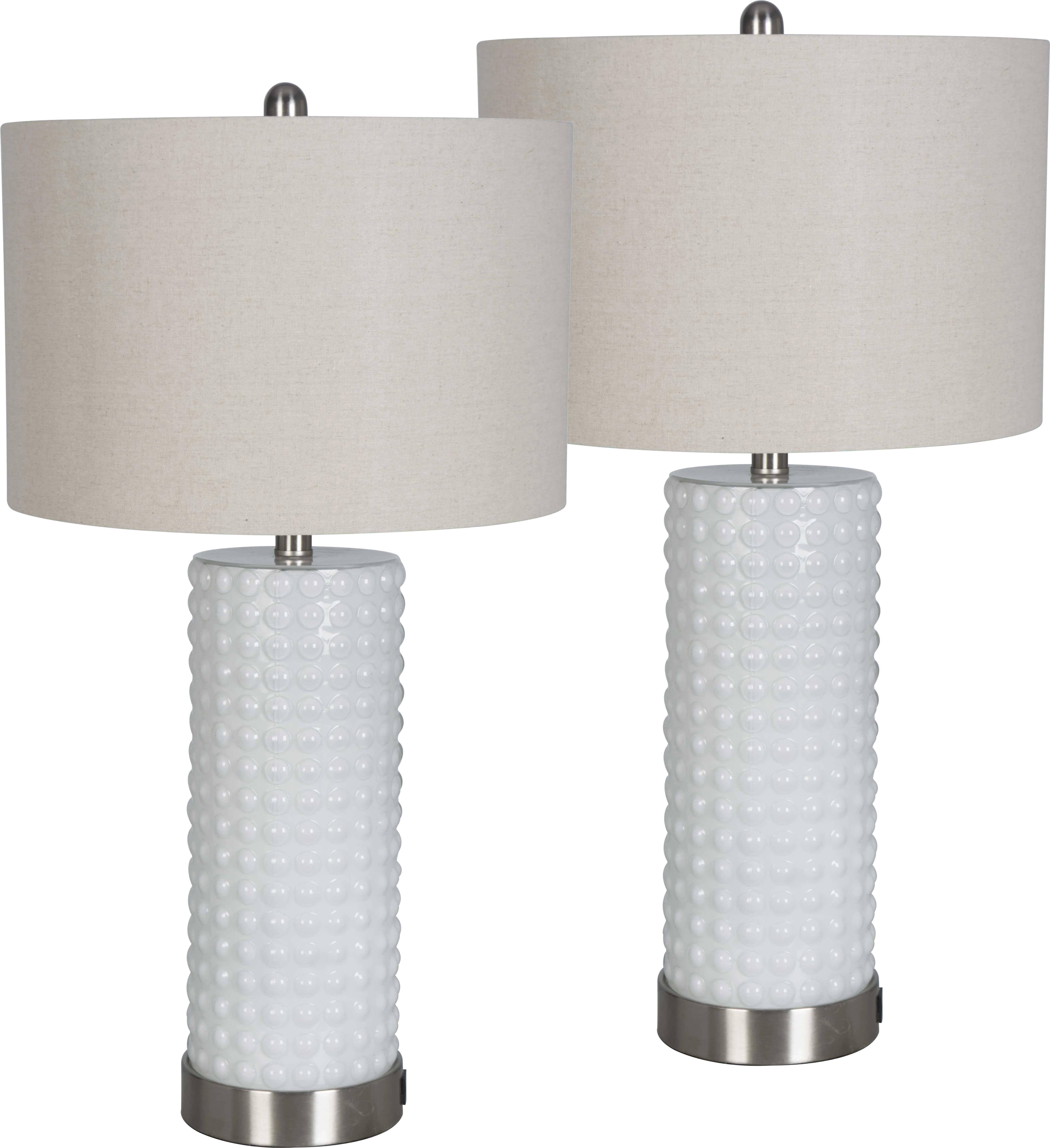 Birscoe White Table Lamps, Set of 2