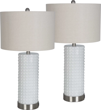 Birscoe White Table Lamps, Set of 2