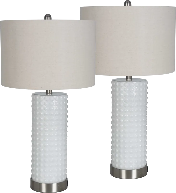 Birscoe White Table Lamps, Set of 2