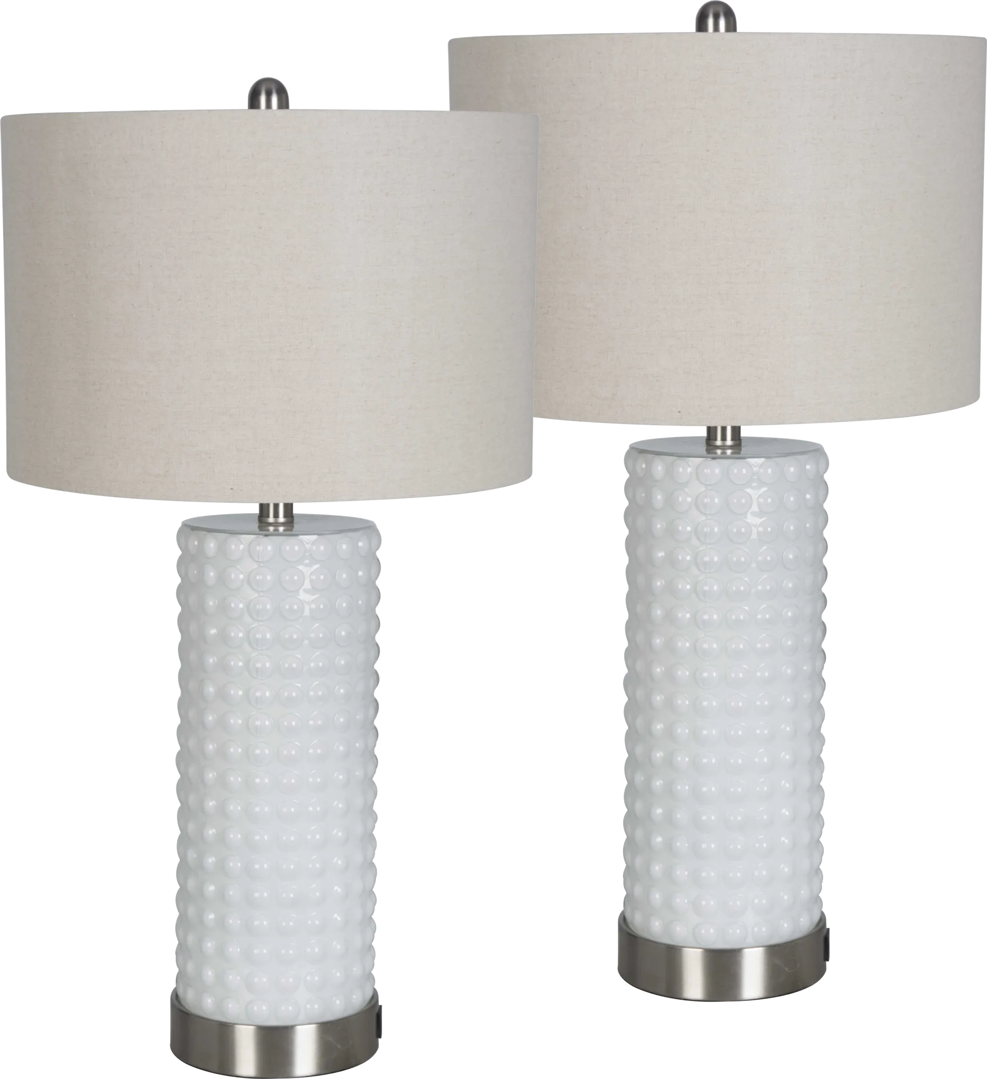 Birscoe White Table Lamps, Set of 2 - Image 1