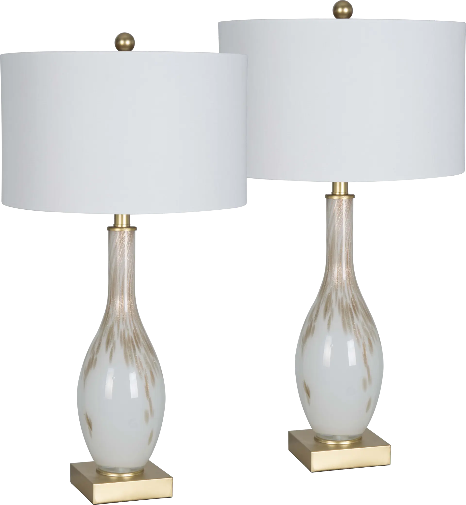 Alamain White Table Lamps, Set of 2