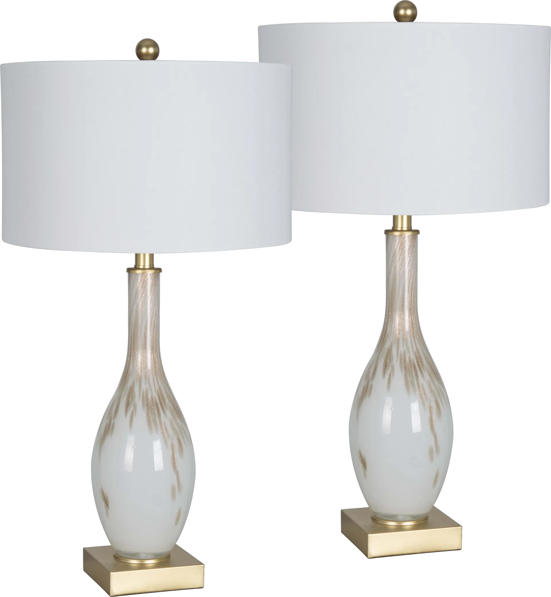 Alamain White Table Lamps, Set of 2 - Image 1