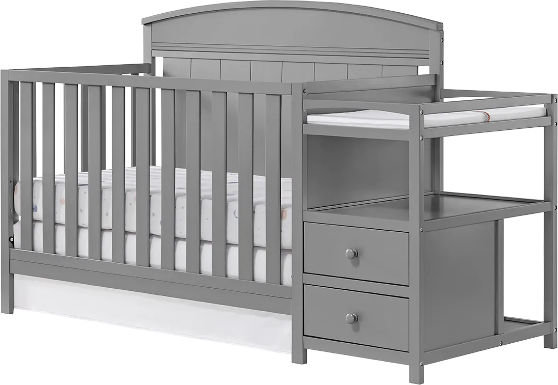 Kids Shanton Gray Convertible Crib & Changing Table - Image 1