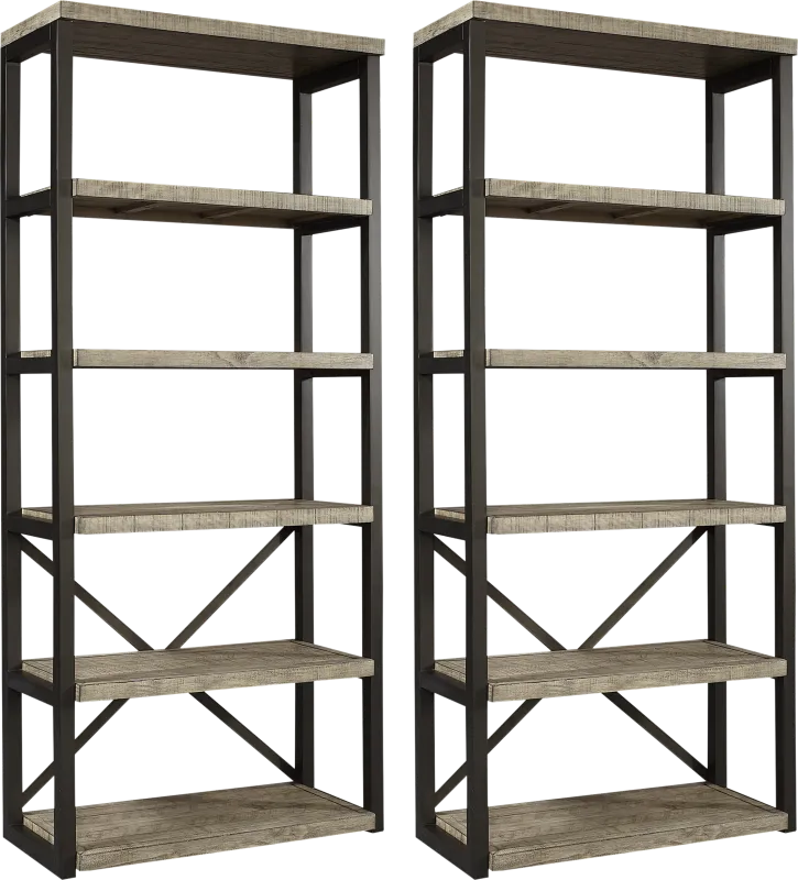 Water Mill 2 Pc Bookcase Set