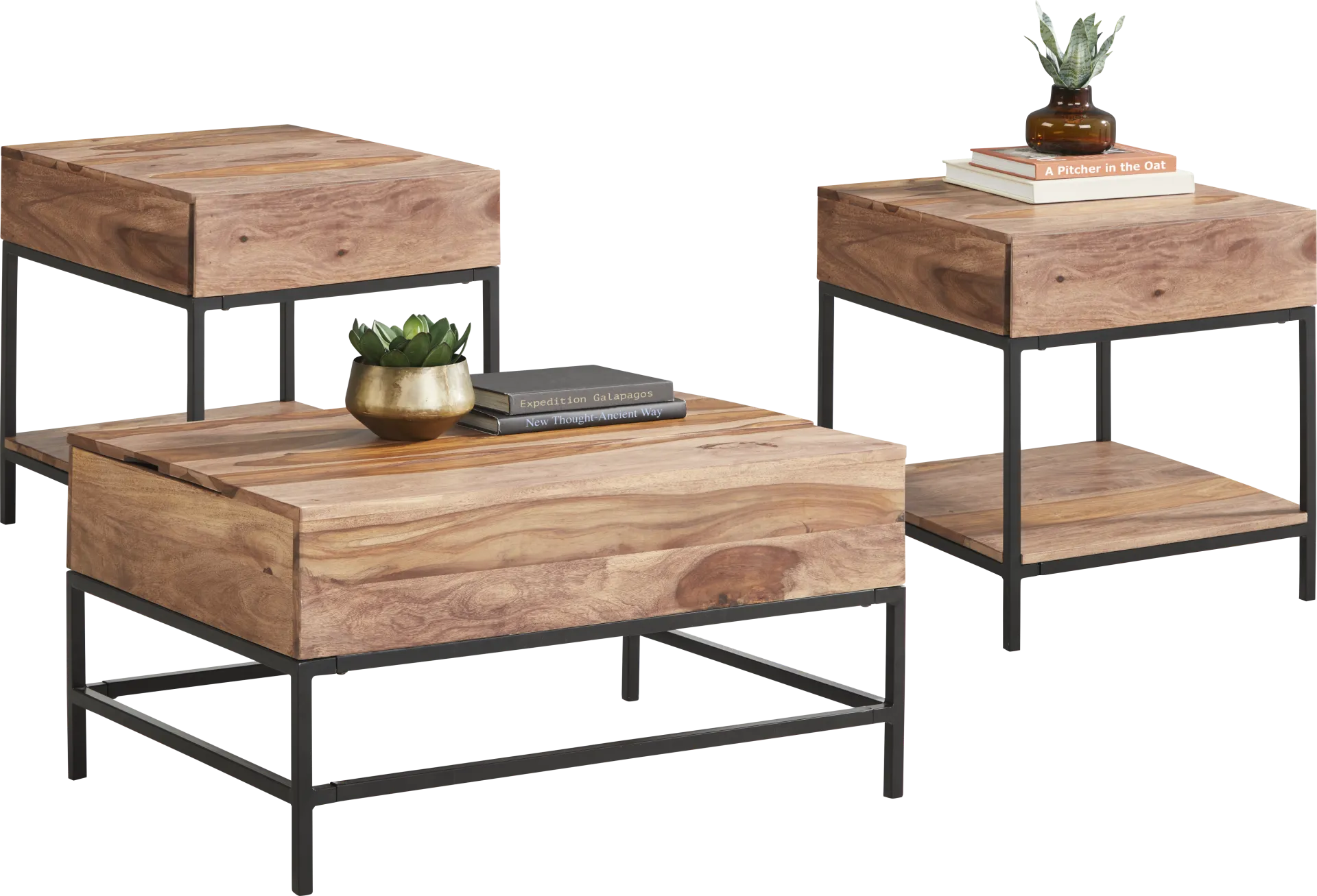 Stenlay Brown 3 Pc Table Set - Image 1