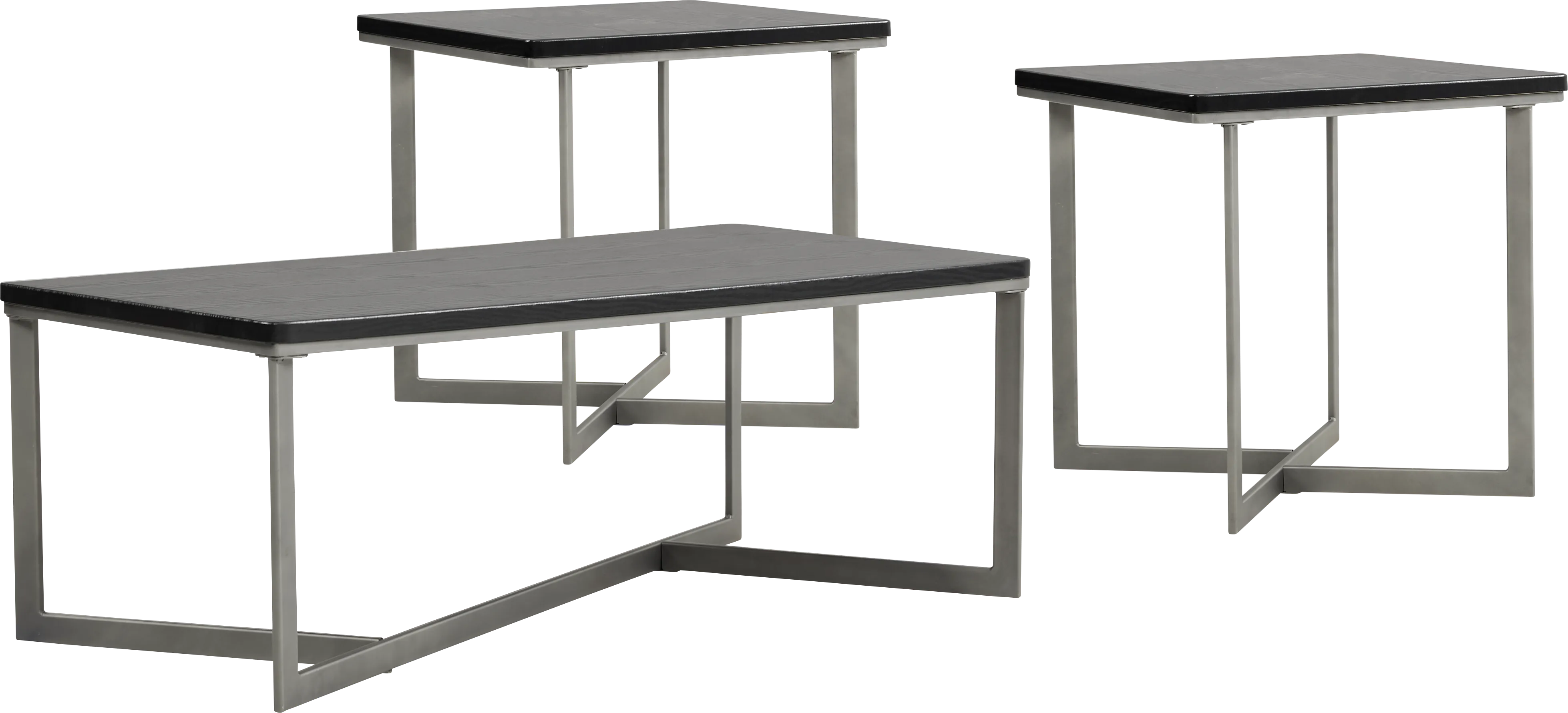 Ridgewater 7 Pc Graphite Gray Textured Living Room Set With