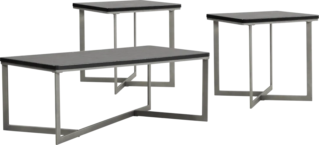 Slater Black 3 Pc Table Set