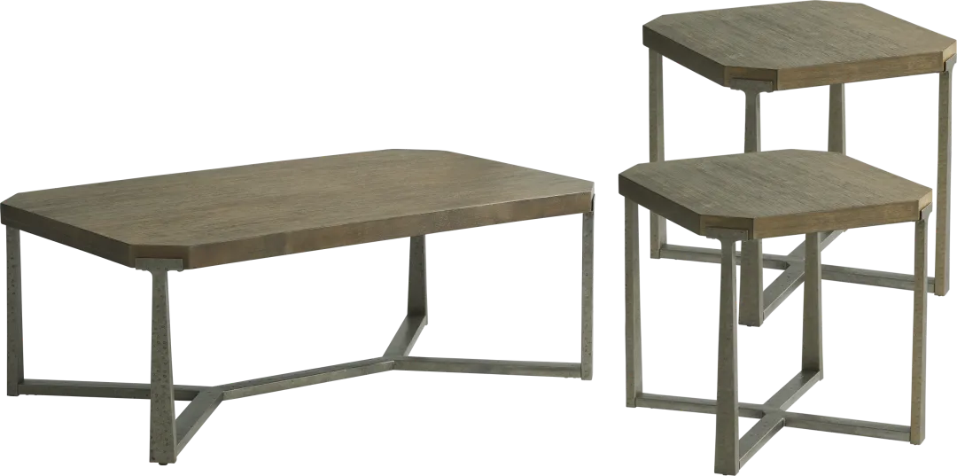 Zandra Gray 3 Pc Table Set