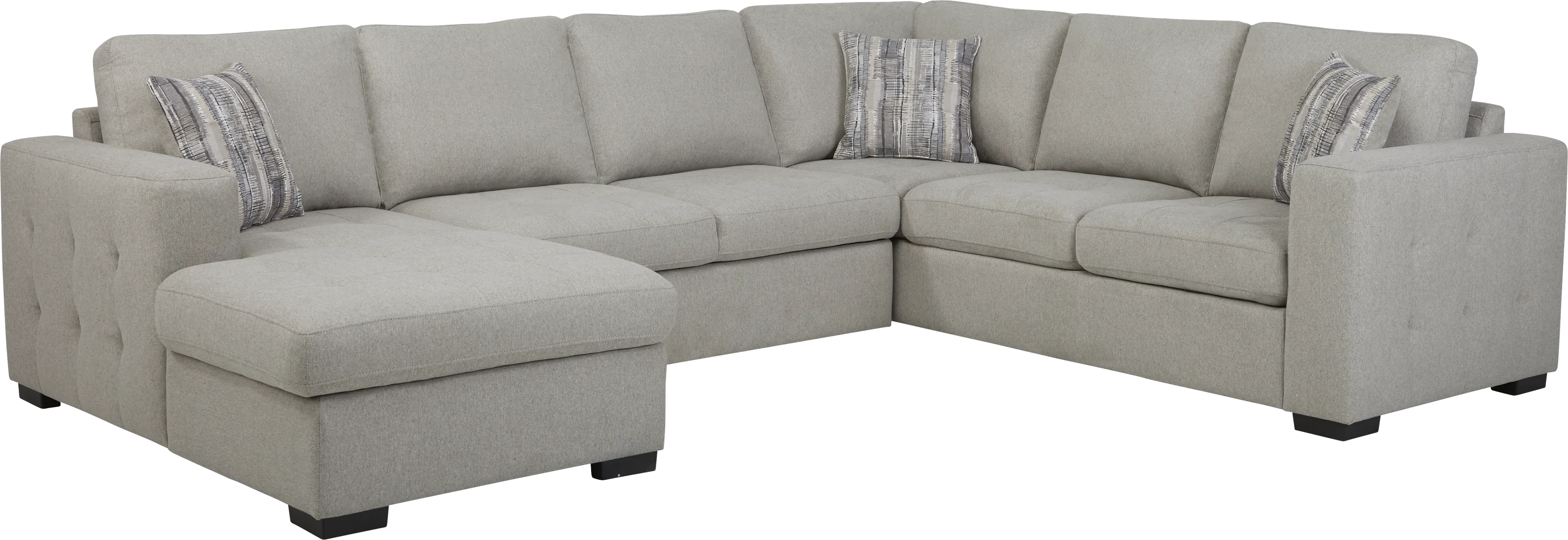 Kirkwell Gray 3 Pc Sleeper Sectional - Thumbnail - Image 1