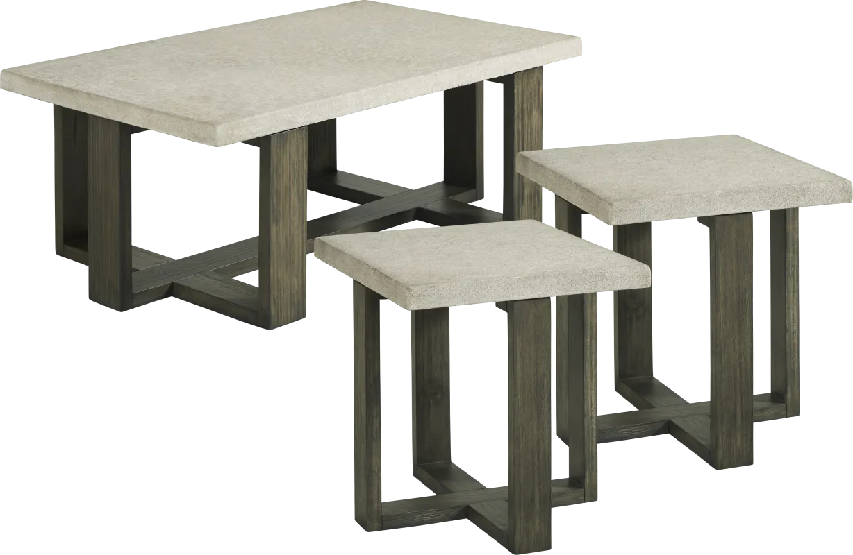 Sanger Gray 3 Pc Table Set
