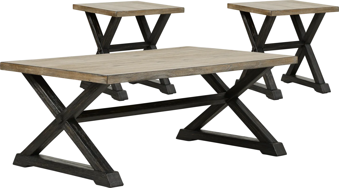 Kalani II Black 3 Pc Table Set