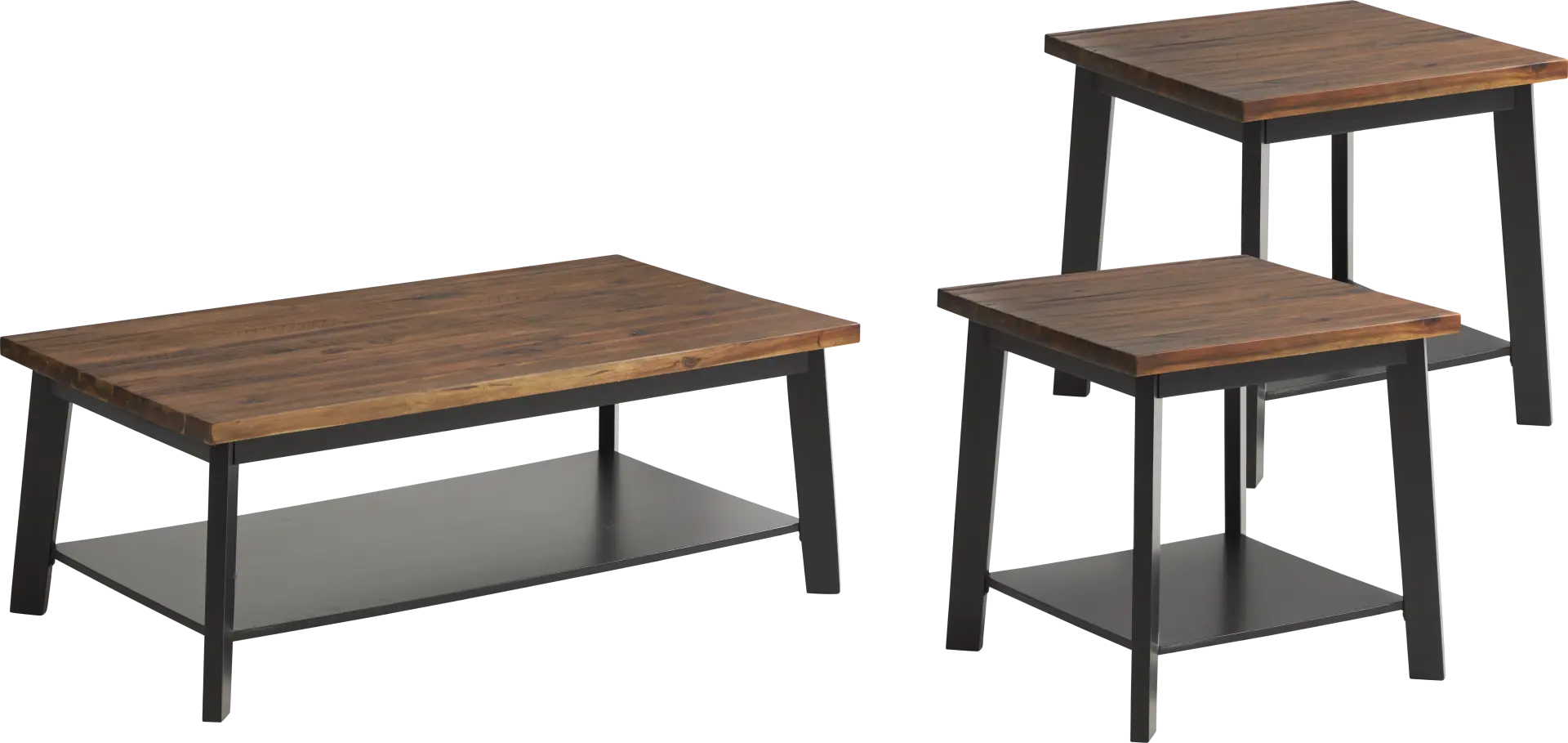 River Lodge Dark Brown 3 Pc Table Set