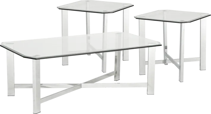 Teagan Silver 3 Pc Table Set