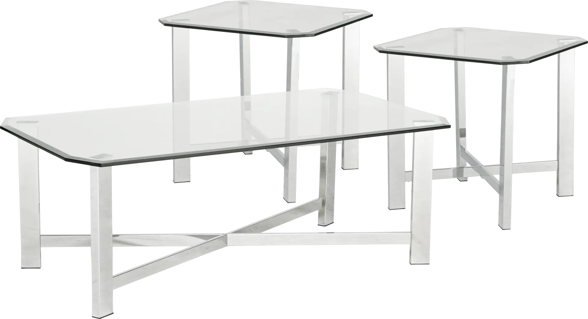 Teagan Silver 3 Pc Table Set