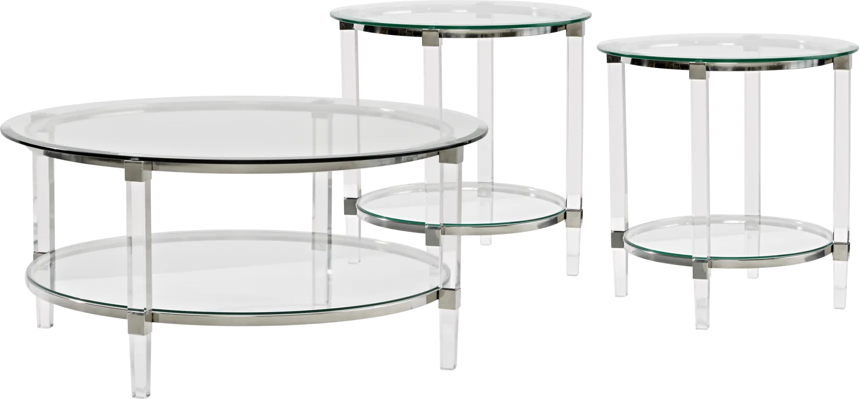 Varna Silver 3 Pc Round Table Set