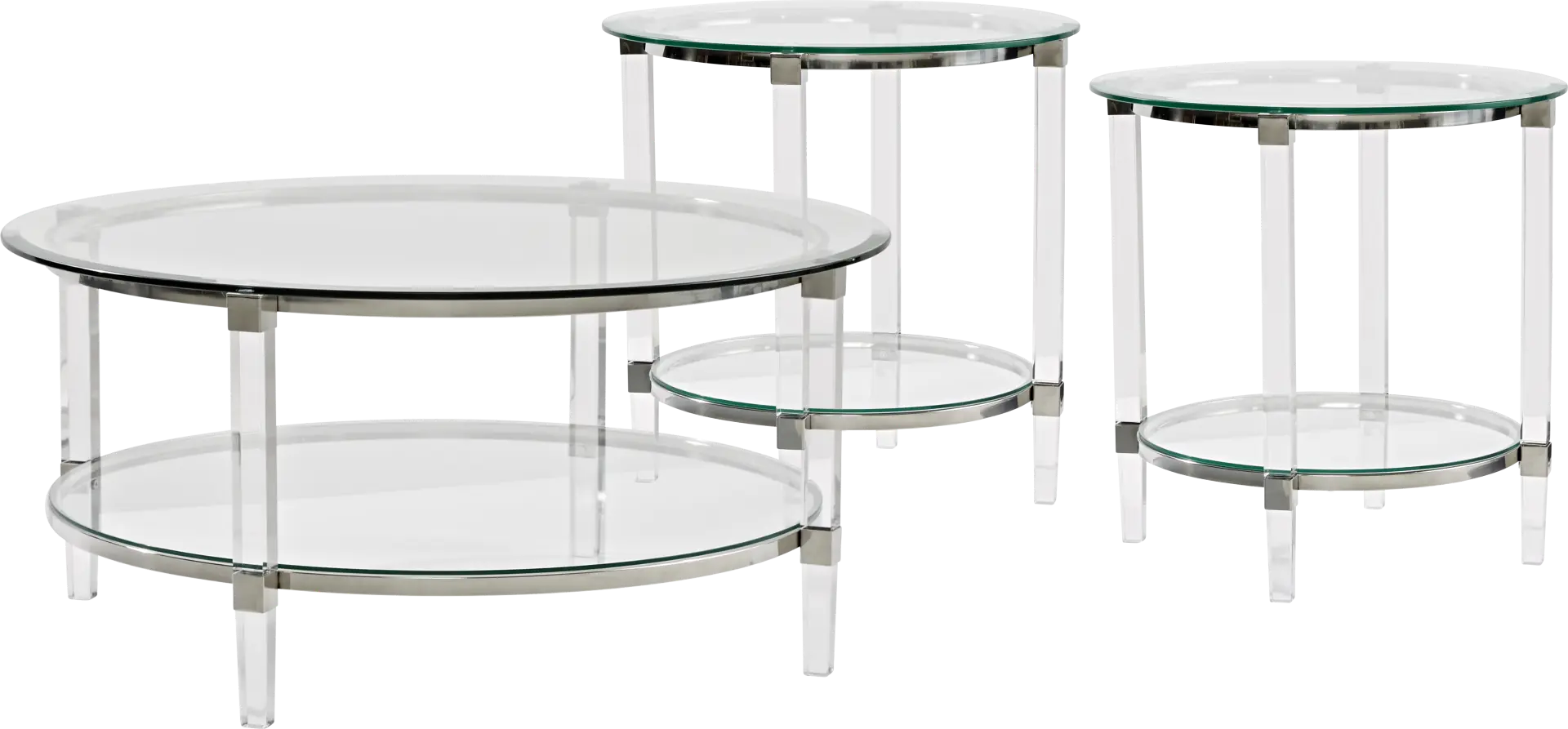 Varna Silver 3 Pc Round Table Set