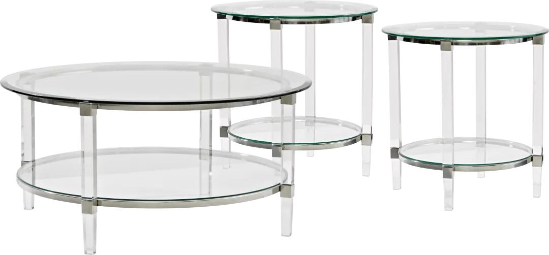 Varna Silver 3 Pc Round Table Set