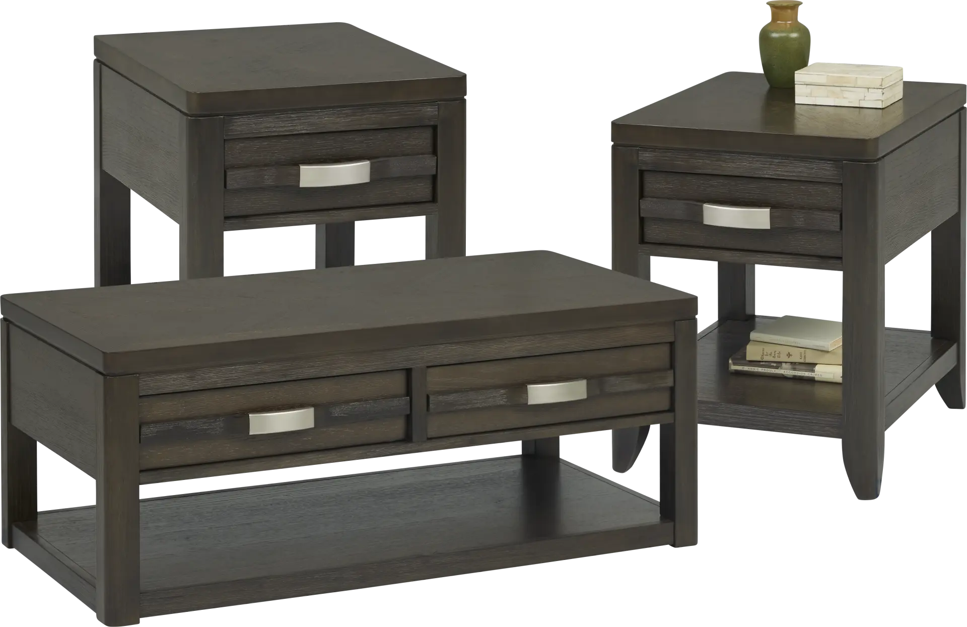 Niccolo Brown 3 Pc Table Set