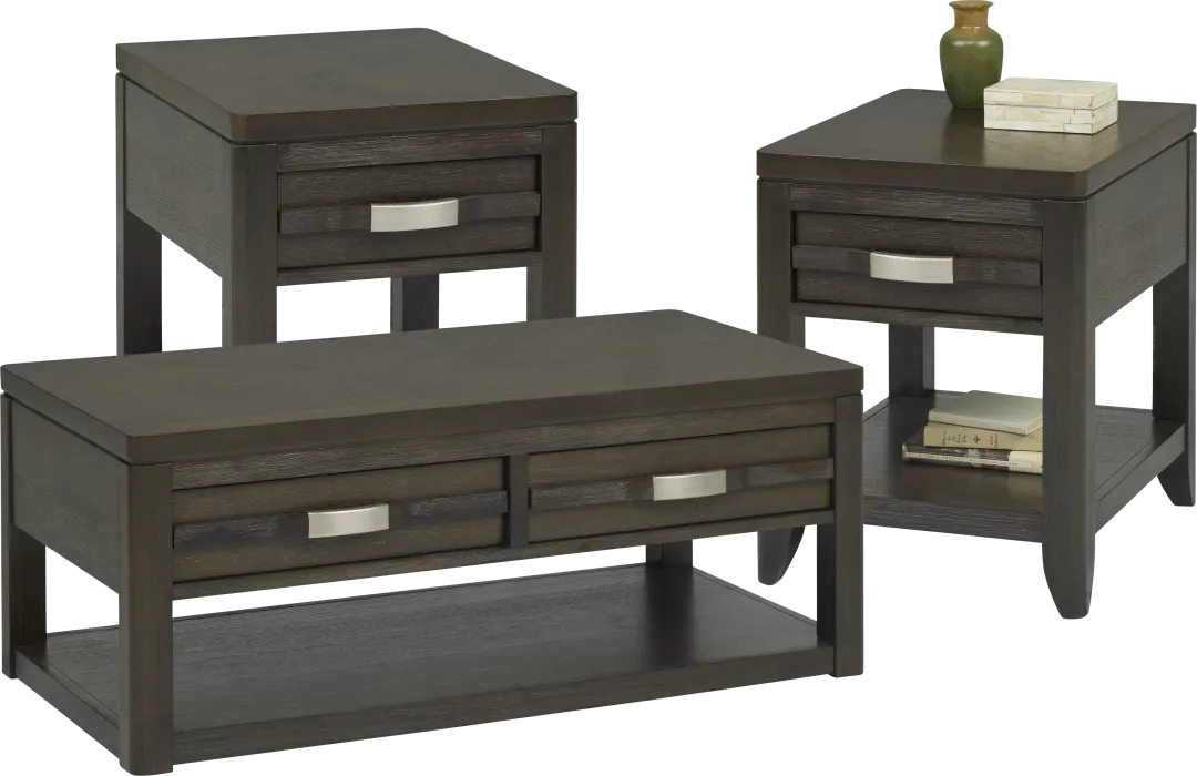 Niccolo Brown 3 Pc Table Set