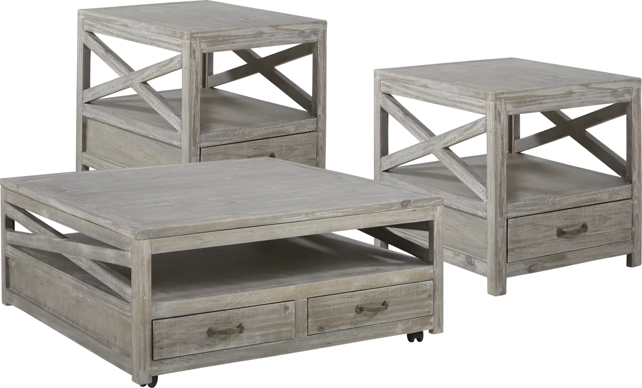Savenay Gray 3 Pc Table Set