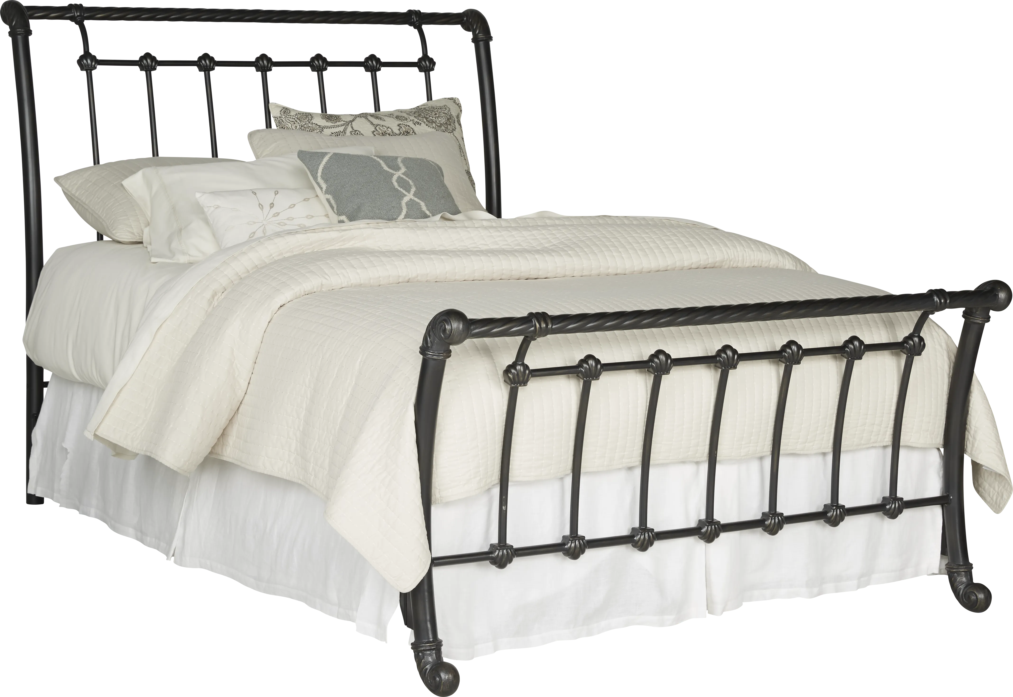 Leanna Black 3 Pc King Sleigh Bed - Thumbnail - Image 1