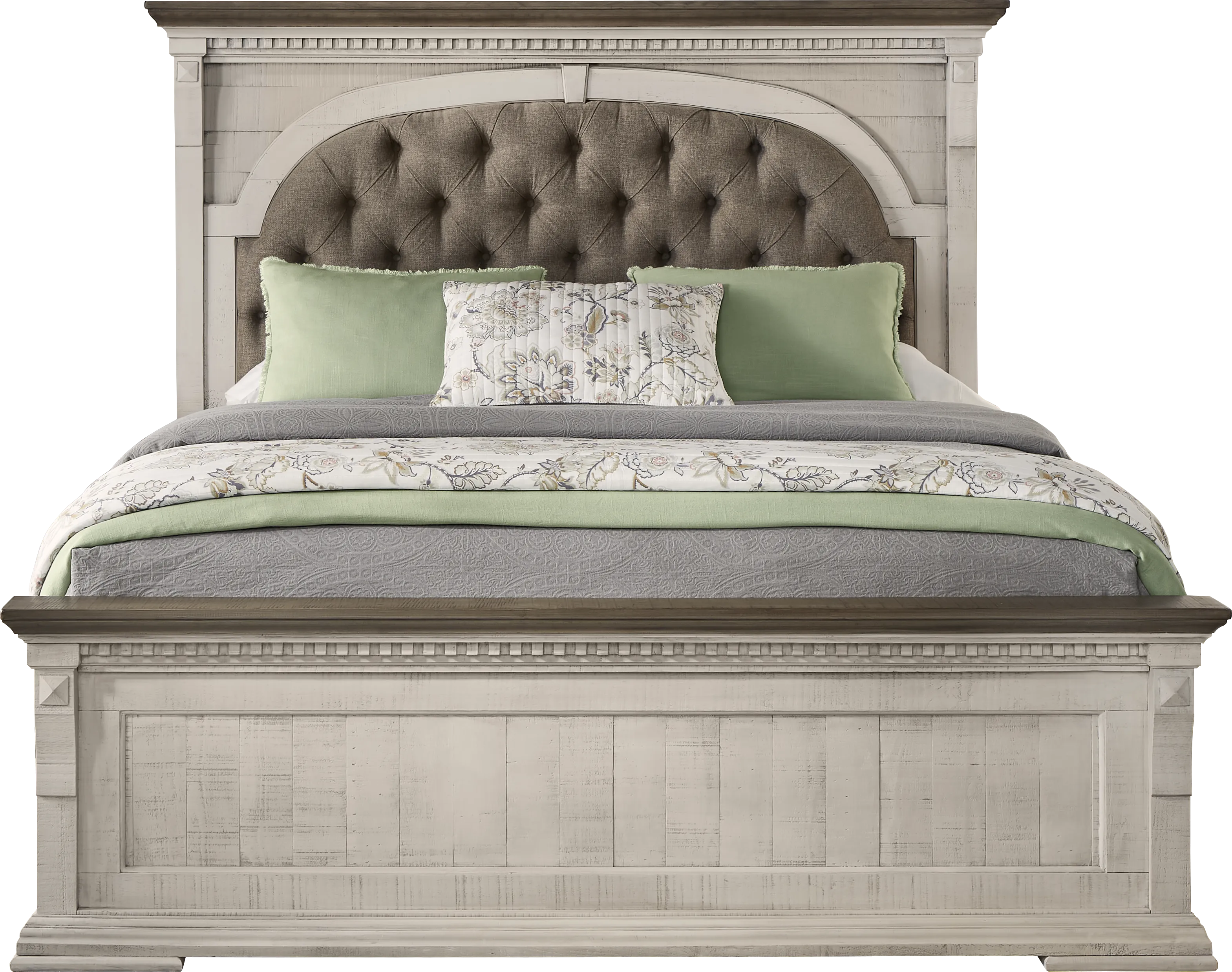 Crestwell Manor White 7 Pc King Upholstered Bedroom - Thumbnail - Image 2