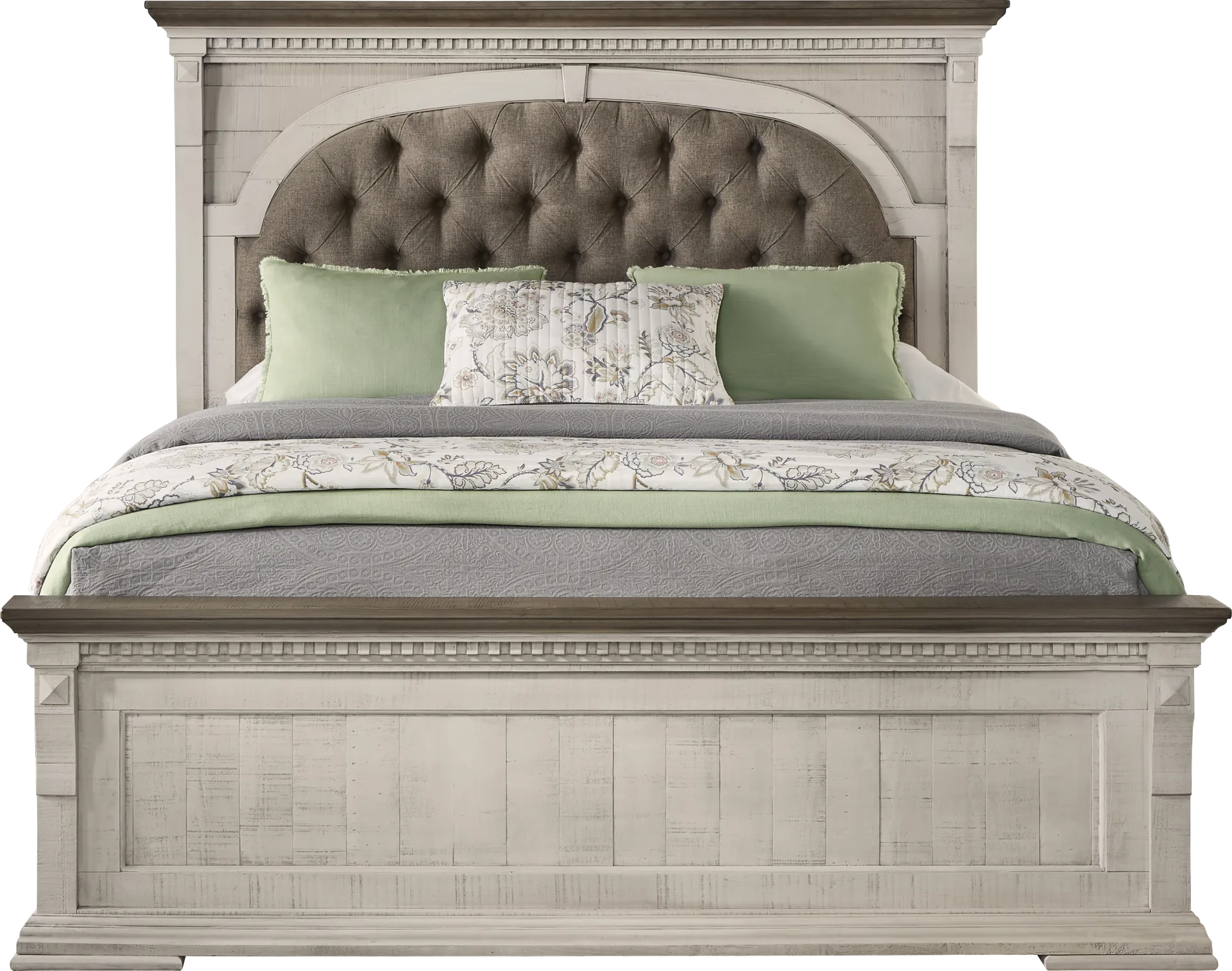 Crestwell Manor White 7 Pc King Upholstered Bedroom - Image 2