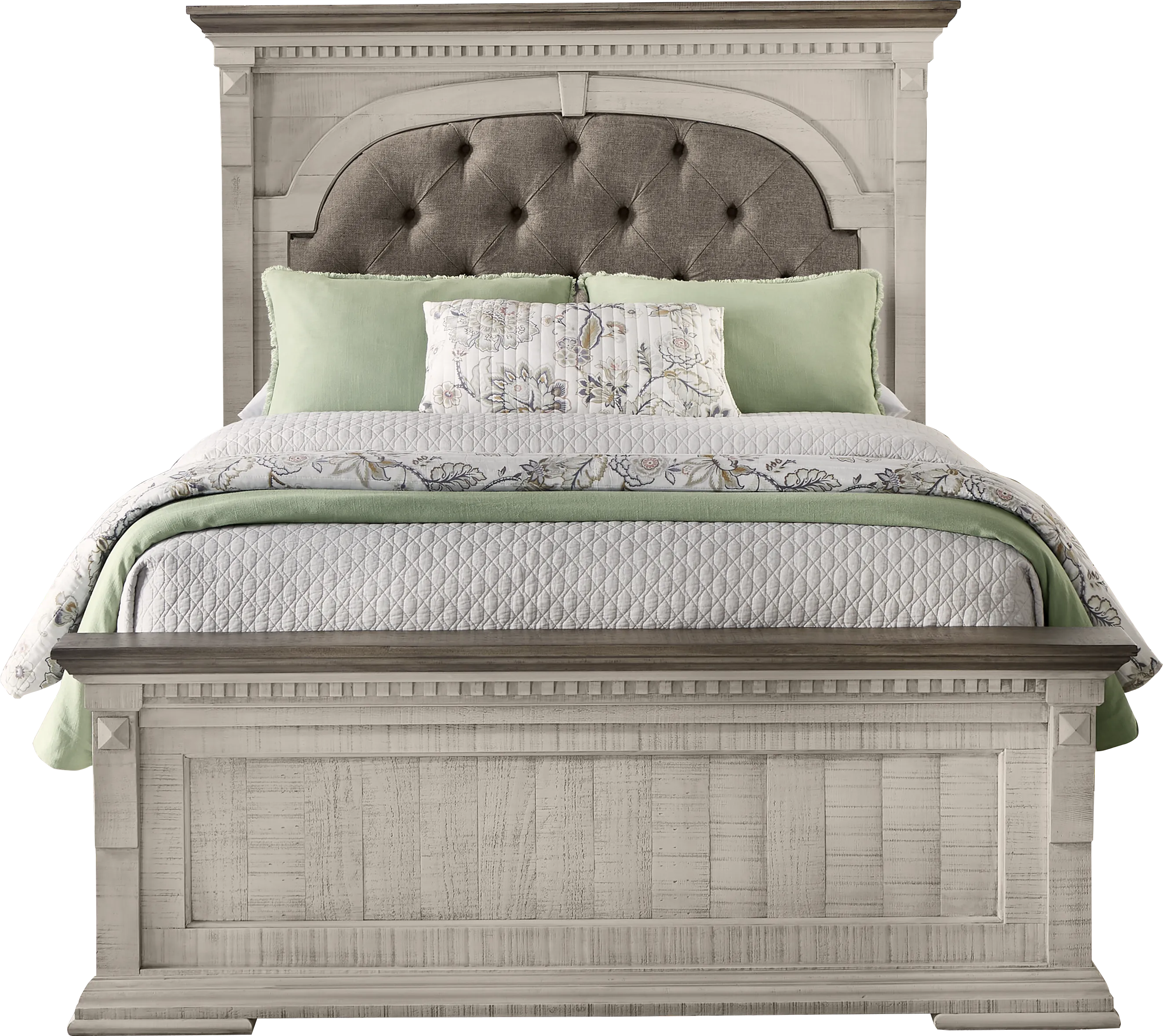 Crestwell Manor White 7 Pc Queen Upholstered Bedroom - Thumbnail - Image 2