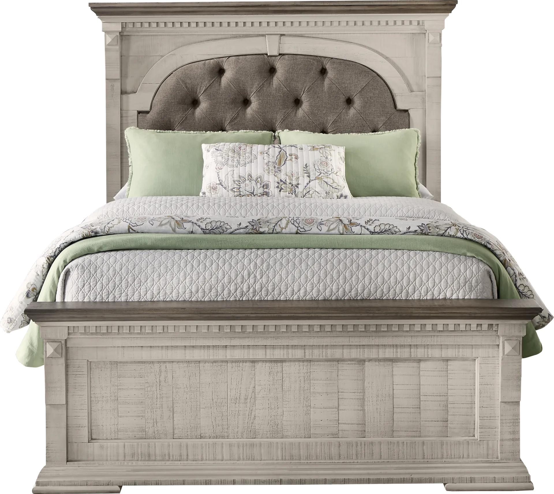 Crestwell Manor White 7 Pc Queen Upholstered Bedroom - Image 2