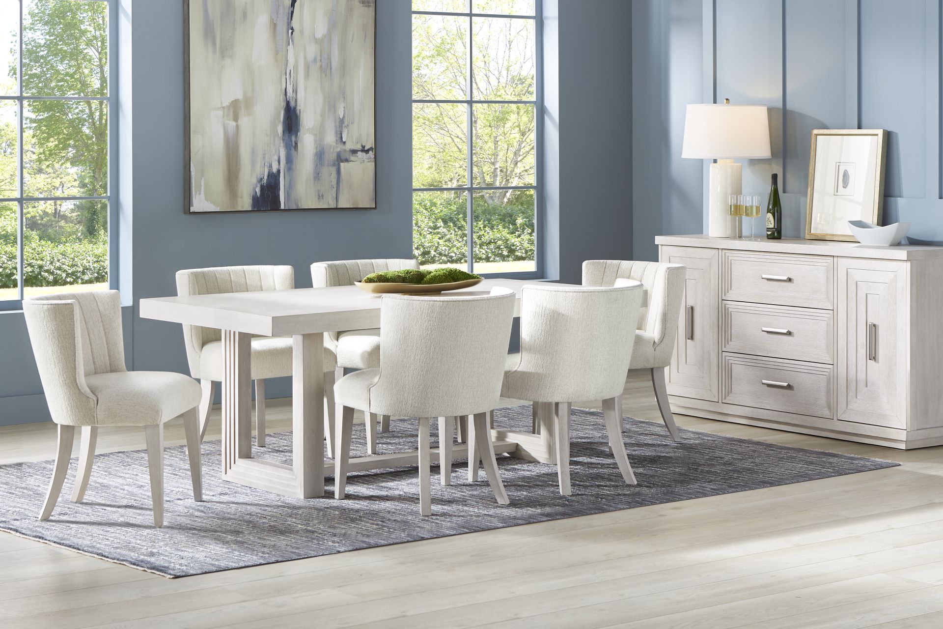 Royal Park Ivory 7 Pc Dining Room with Upholstered Chairs - Image 1