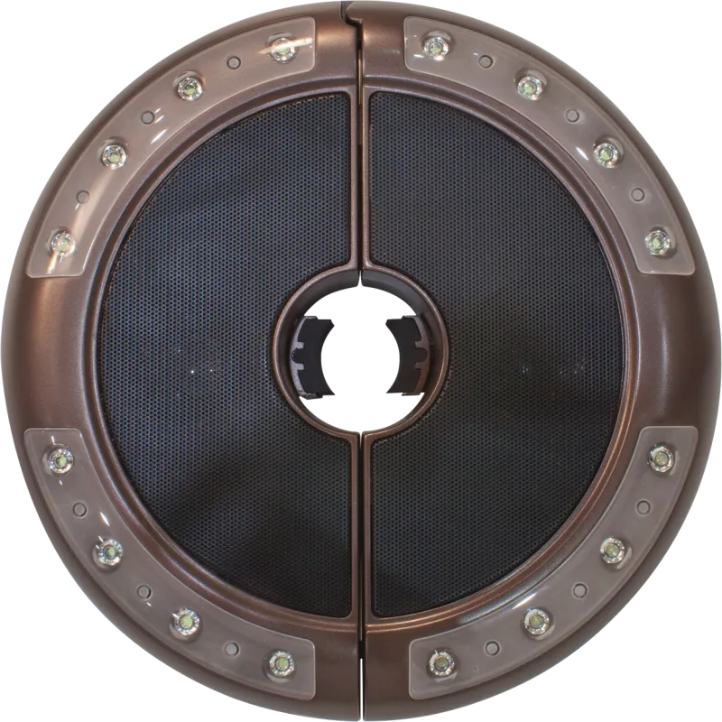Drumlin Luna Bronze Outdoor Umbrella Light with Bluetooth Speaker