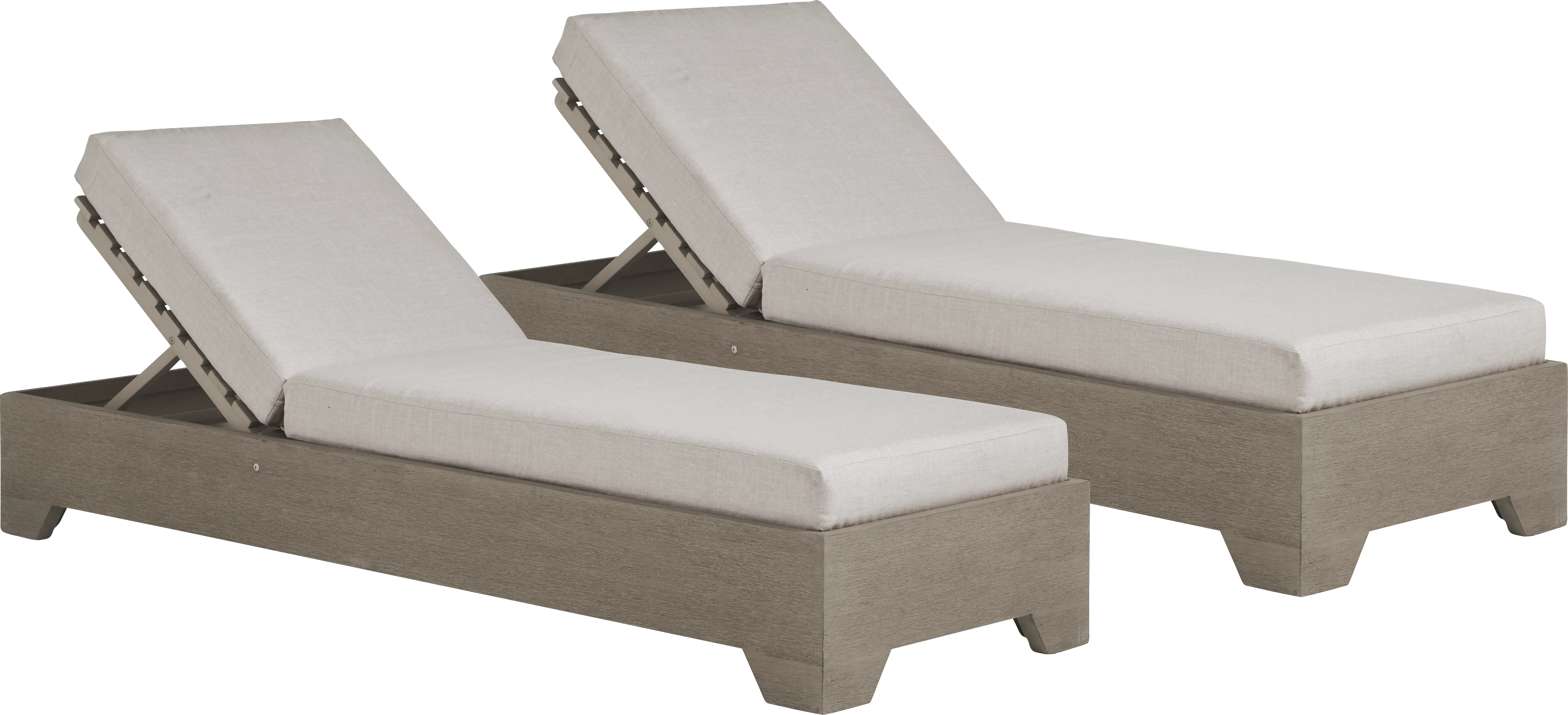 Lake Tahoe Gray Outdoor Chaise with Seagull Cushions, Set of 2 - Thumbnail - Image 1
