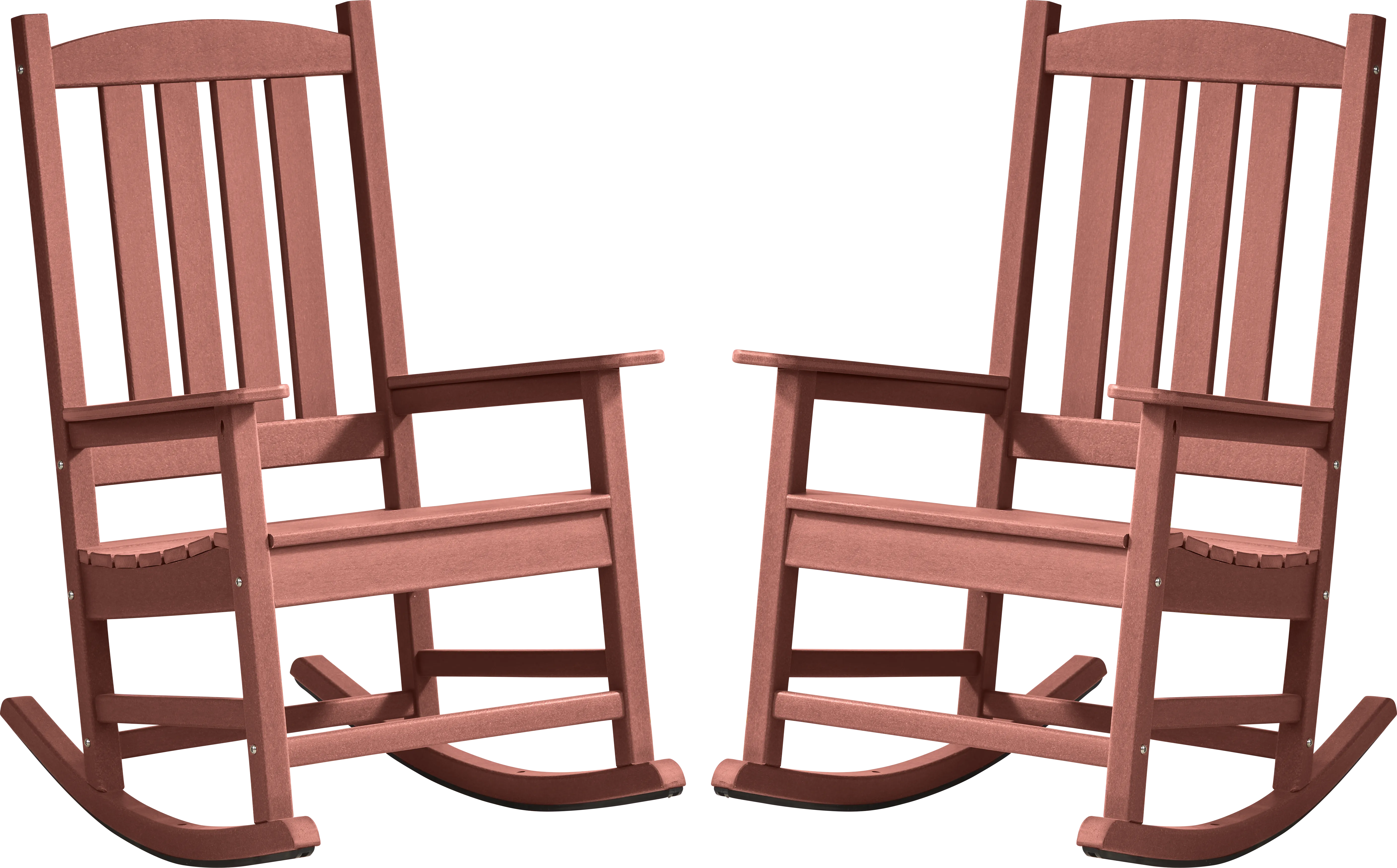 Brocky Red Outdoor Rocking Chair, Set of Two - Thumbnail - Image 1