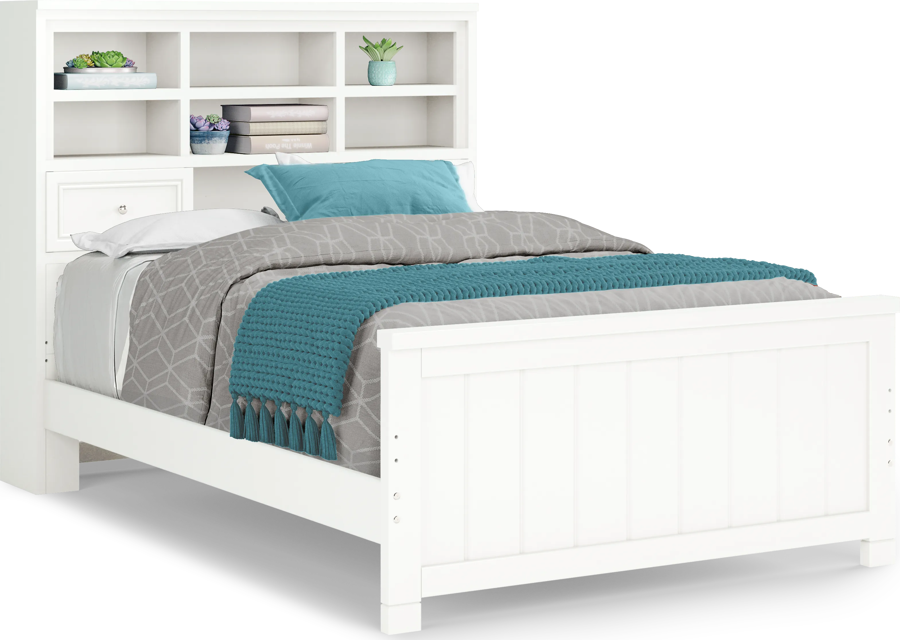 Kids Cottage Colors White Full Bookcase Bedroom - Thumbnail - Image 2