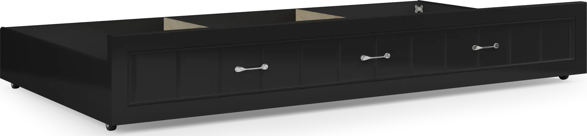 Kids Cottage Colors Black Twin Storage Trundle