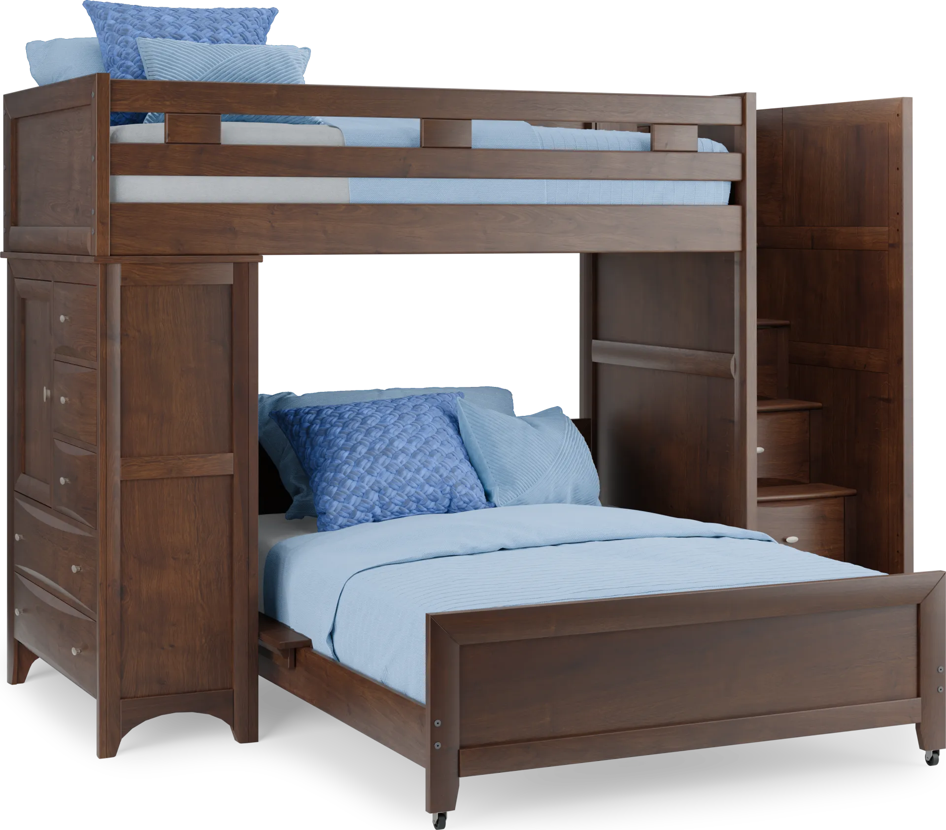 Ivy League 2.0 Walnut Twin/Full Step Loft with Chest - Image 1