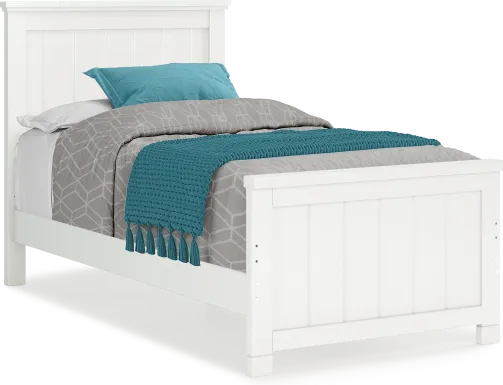 Kids Cottage Colors White Twin Panel Bed