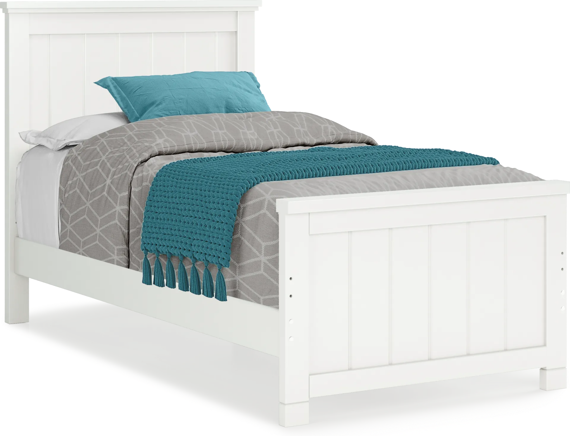 Kids Cottage Colors White Twin Panel Bed - Image 1
