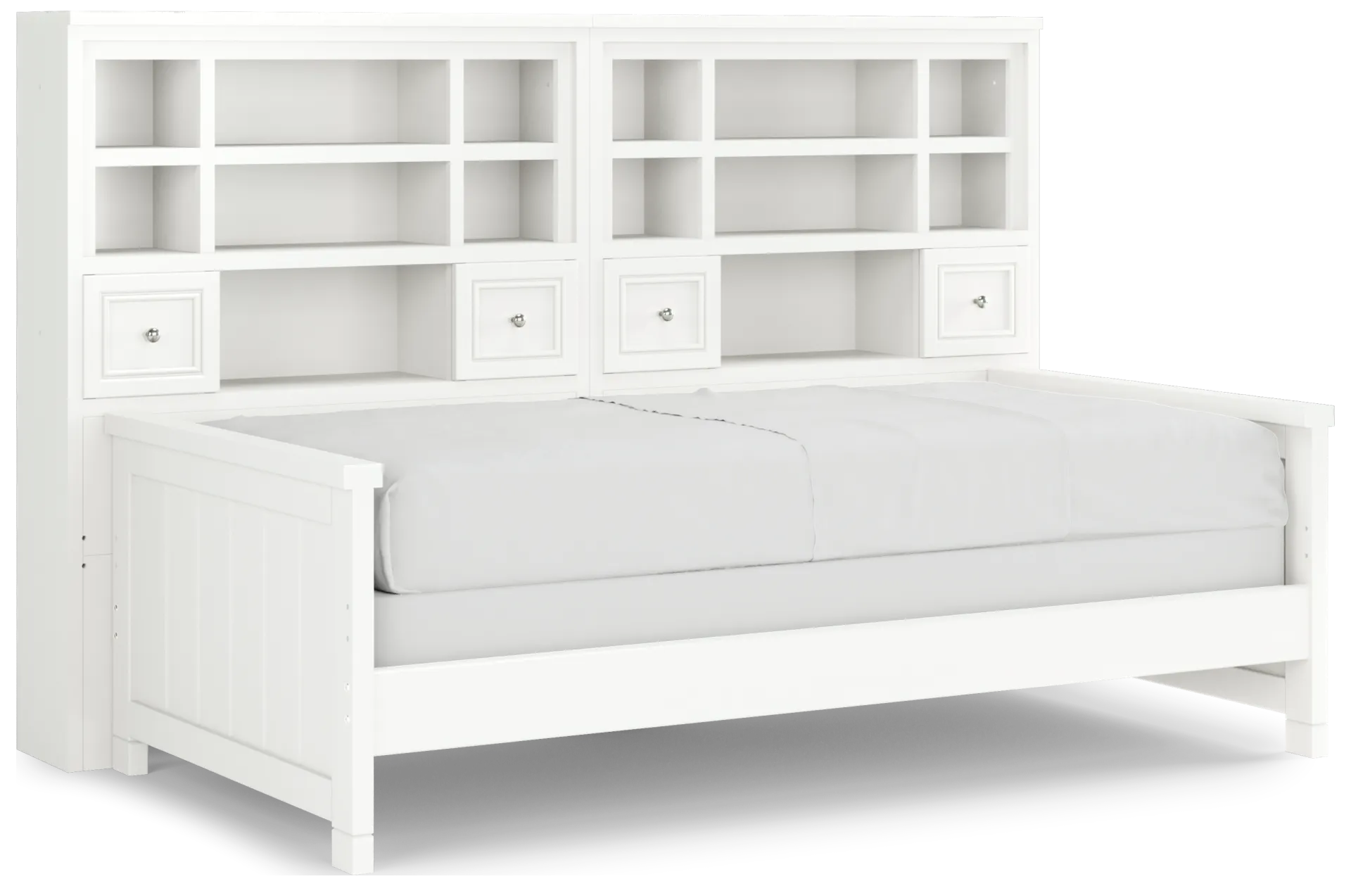 white 5 pc twin bookcase daybed