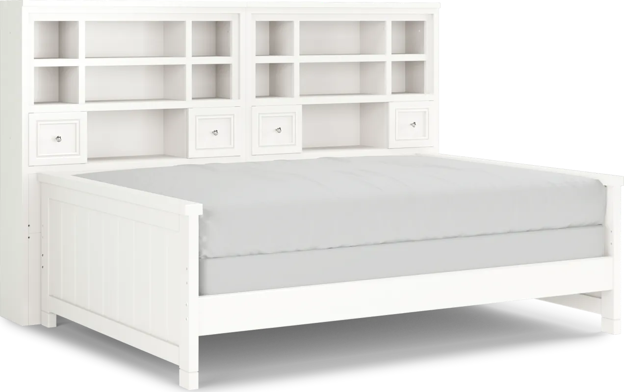 Kids Cottage Colors White Full Bookcase Wall Bed