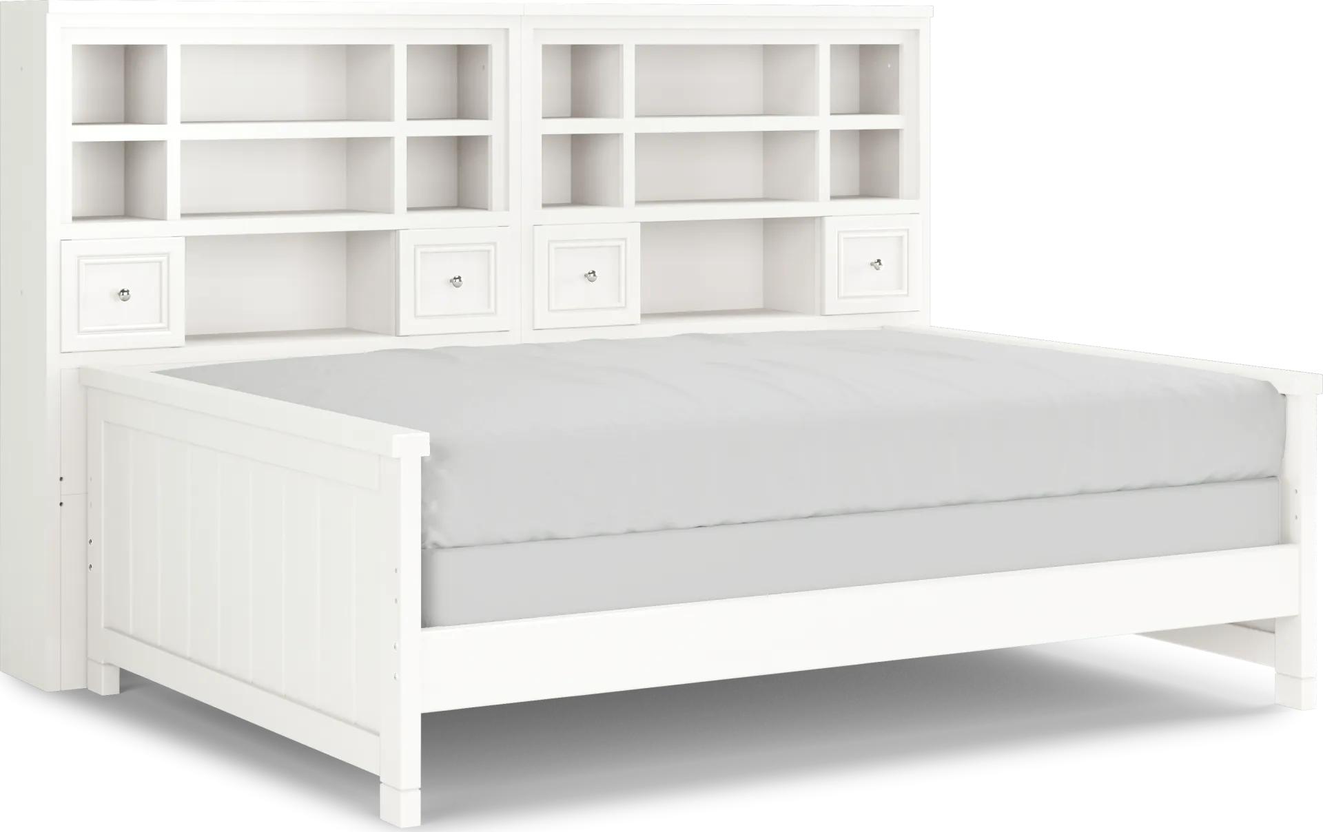 Kids Cottage Colors White Full Bookcase Wall Bed - Image 1