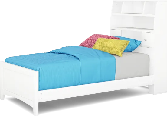 Kids Ivy League 2.0 White Twin Bookcase Bed