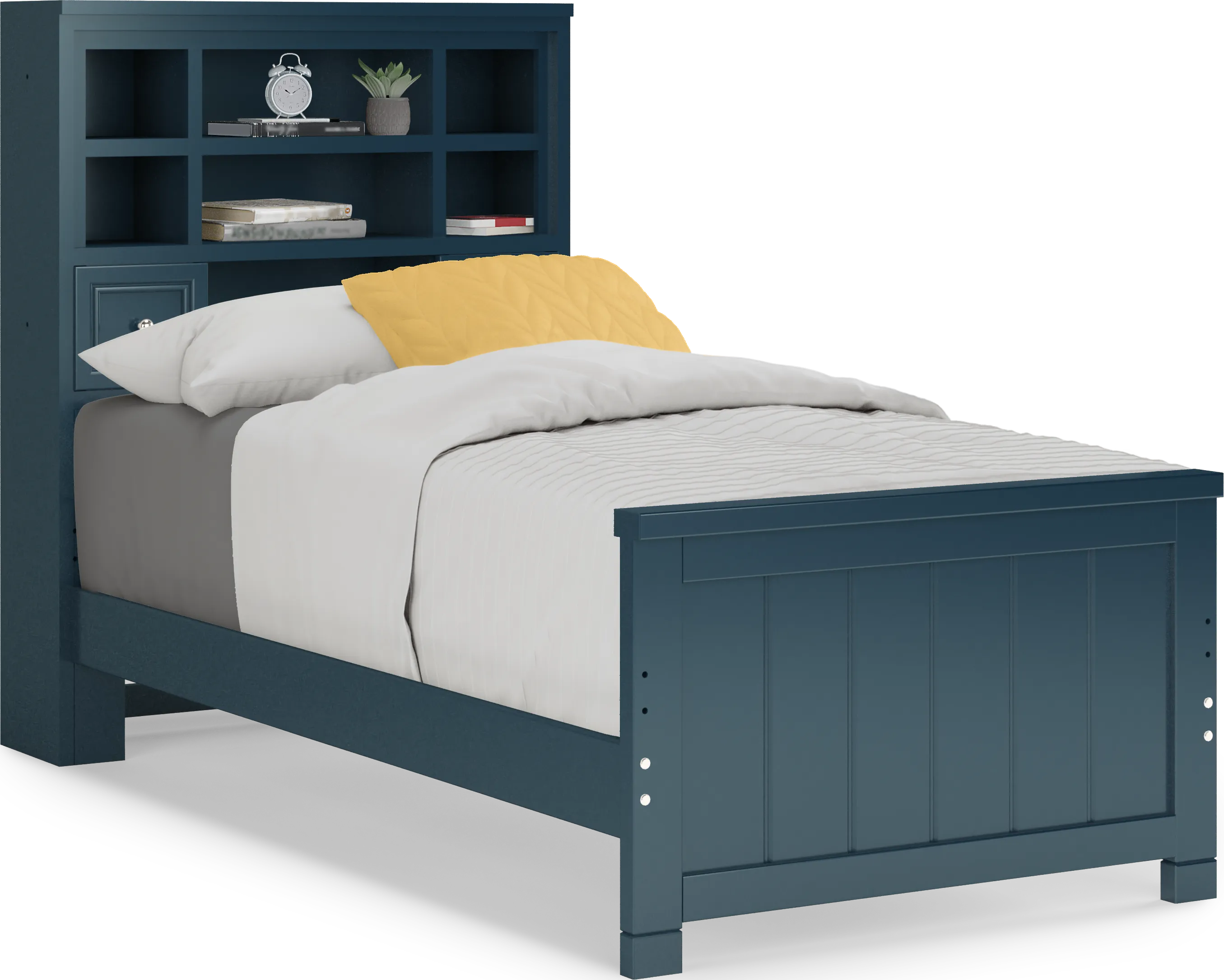 Kids Cottage Colors Navy Twin Bookcase Bed - Thumbnail - Image 1
