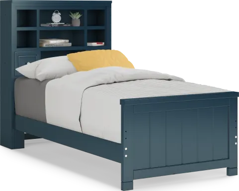 Kids Cottage Colors Navy Twin Bookcase Bed