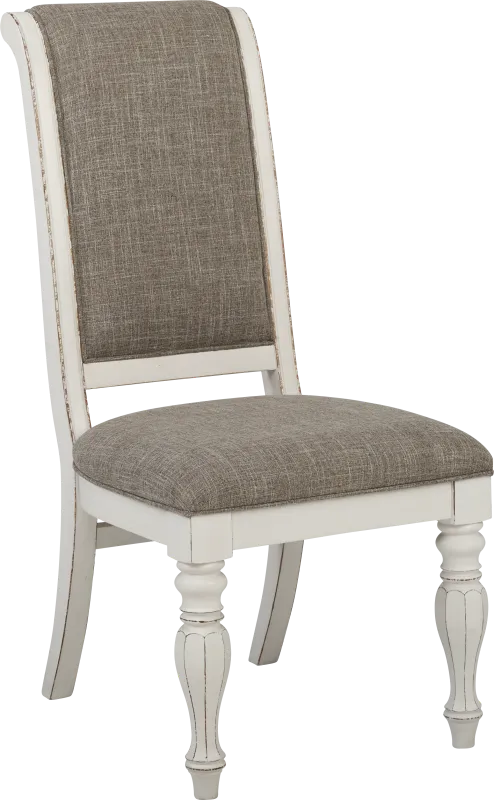 French Market White Upholstered Back Side Chair