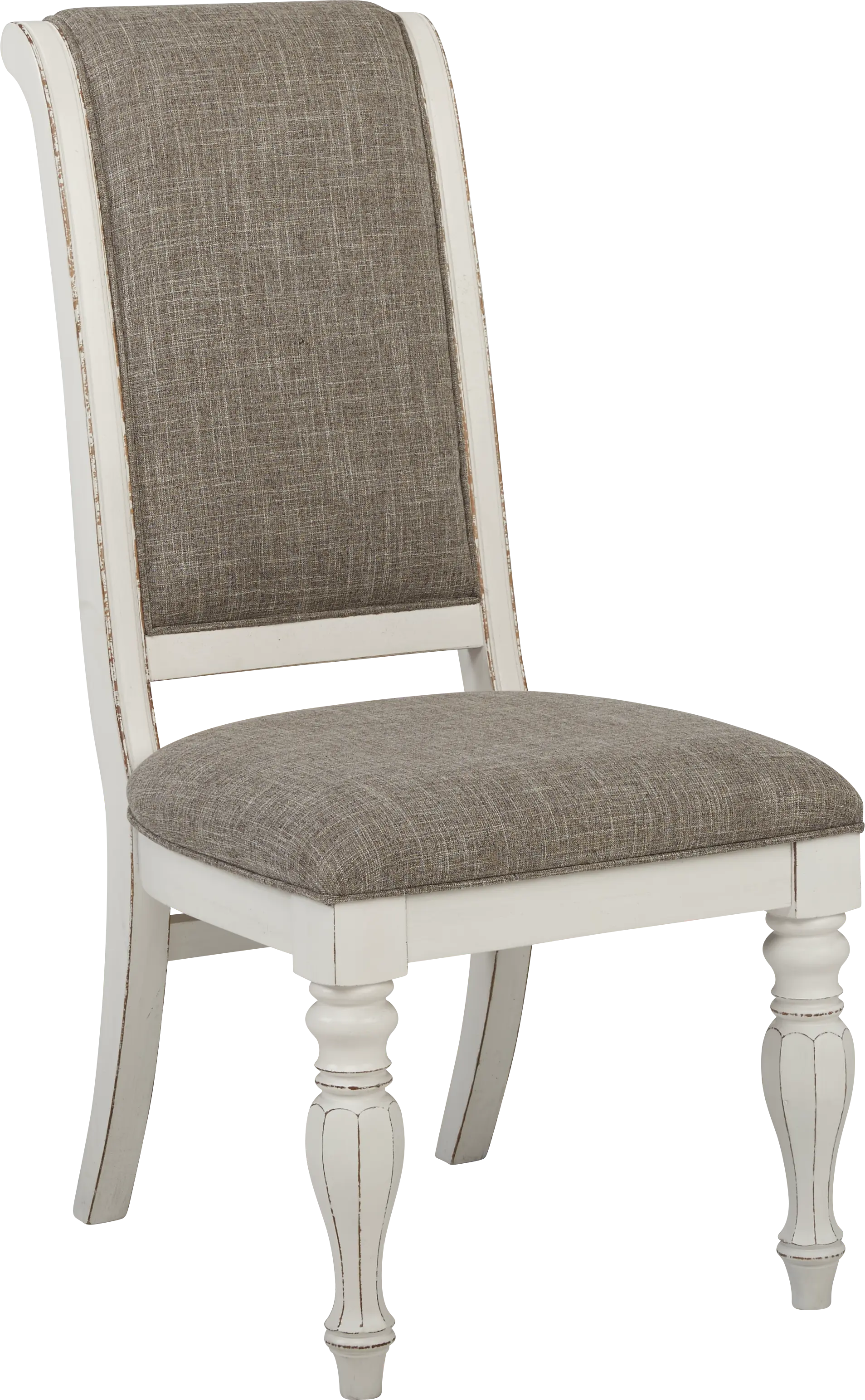 French Market White Upholstered Back Side Chair